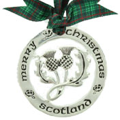 Scottish Christmas Ornament, Pendant, Ross Tartan